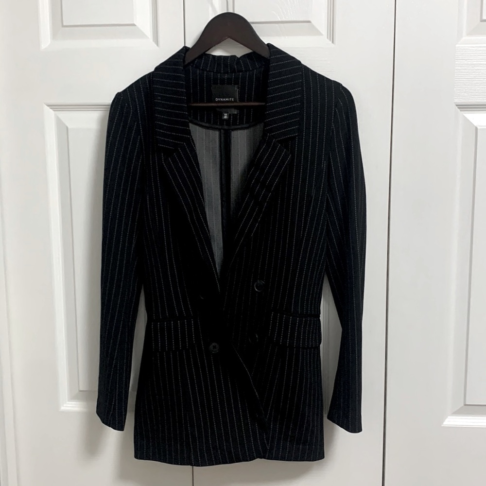Dynamite black pinstriped blazer